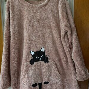 super soft long sleeve women's top with kitty print